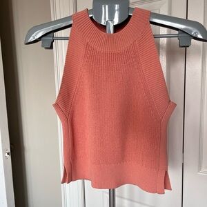 Wilfred Coral Ribbed Halter Knit Tank